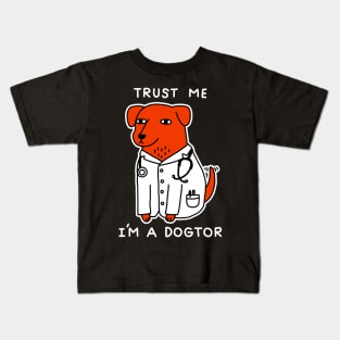 Im A Dogtor Funny Dog Graphic On Black Kids T-Shirt